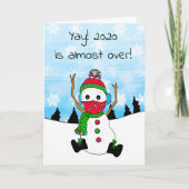 2020 ist fast über Snowman Facemask Weihnachten (Vorderseite)