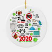2020 Jahr der Quarantäne-Pandemie Weihnachten Keramik Ornament (Hinten)