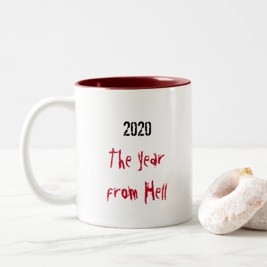 2020 Jahr nach der Hell-Tasse Zweifarbige Tasse (Mit Donut)