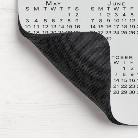 2020 Kalender Einfach grau und schwarz Mousepad (Ecke)