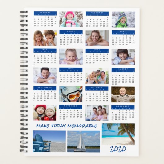 2020 Kalender Foto Collage Blue Planer (Vorderseite)