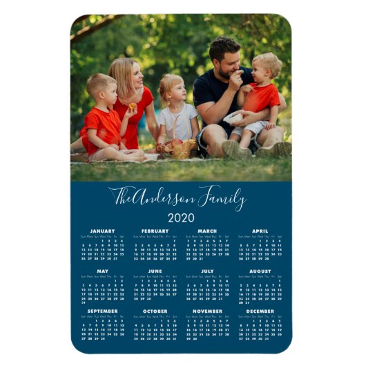 2020 Kalender Ihr Foto Familienname Magnet (Vertikal)
