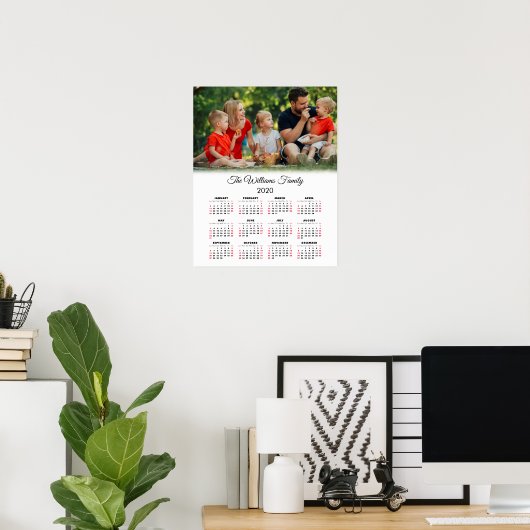 2020 Kalender Ihr Foto und Name Poster (Heimbüro)