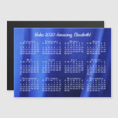 2020 Kalender Motivation Name Abstrakt Blue Foto Magnetkarte (Vorne/Hinten)