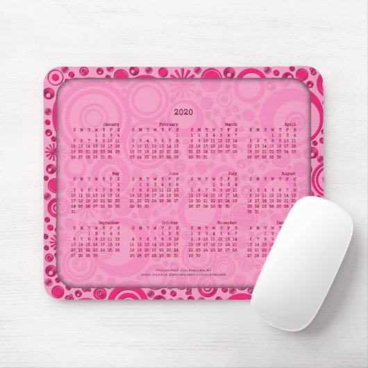 2020 Kalender Mousepad, 2 Tonnen Rosa Mousepad (Mit Mouse)