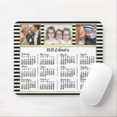 2020 Kalender Preppy Stripes Custom Foto Collage Mousepad (Mit Mouse)