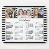 2020 Kalender Preppy Stripes Custom Foto Collage Mousepad (Vorne)