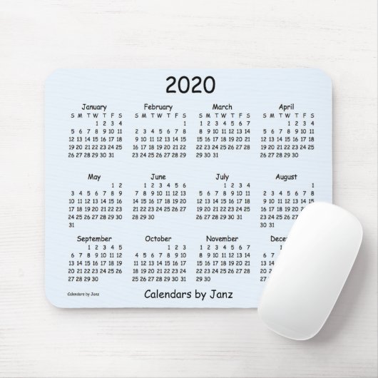 2020 Kalender von Janz Comic Sans Alice Blue Mousepad (Mit Mouse)