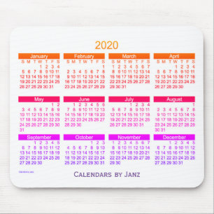 2020 Kalender von Janz Ipanema Bold Mousepad