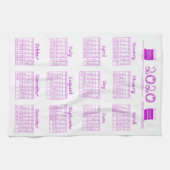 2020 Kalenderschrauben Stoff Schriftart Orchideenk Geschirrtuch (Horizontal)