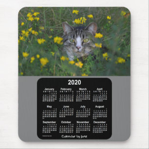 2020 Kitty Cat Blume Kalender von Janz Mousepad