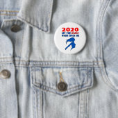 "2020: Lass das Chaos über uns" Button (Beispiel)
