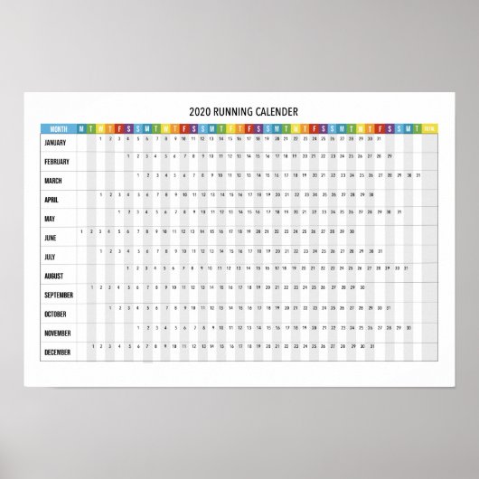 2020 Laufender Kalender Poster (Vorne)