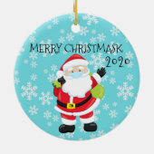 2020 Merry Christmask Santa Quarantine Keramik Ornament (Hinten)