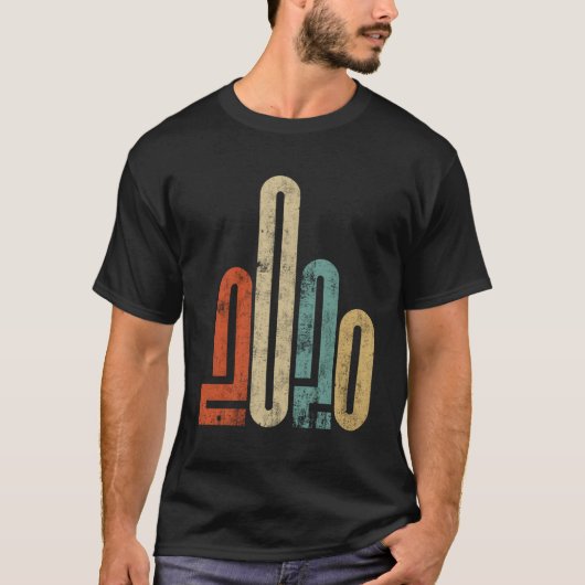2020 Middle Finger Retro Sarcasm Funny Drehend T-Shirt (Vorderseite)
