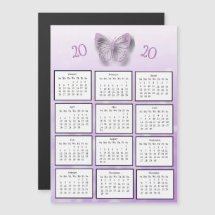 2020 Mini-Kalender Lila Schmetterling Magneteinladung