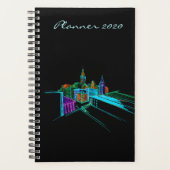 2020 Moderner Planer Schwarz Vibrant City Art (Vorderseite)