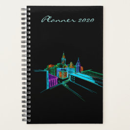 2020 Moderner Planer Schwarz Vibrant City Art