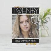 2020 MODERNES FOTO-Rahmen-Abschluss aus Marmor Einladung (Stehend Vorderseite)