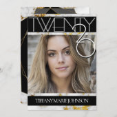 2020 MODERNES FOTO-Rahmen-Abschluss aus Marmor Einladung (Vorne/Hinten)