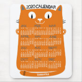 2020 Monatskalender Mittelalterliche Orangenkatze Mousepad (Vorne)