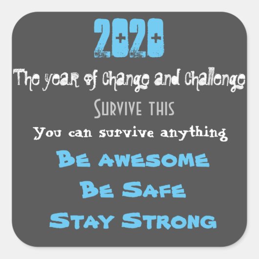 2020 motivierend quadratischer aufkleber (Vorderseite)