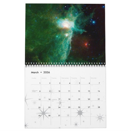 2020 NASA Space Nebulae Astronomie Stars Kalender (Mär 2026)