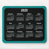 2020 Neon 52 Weeks Kalender von Janz Aquamarin Mousepad (Vorne)