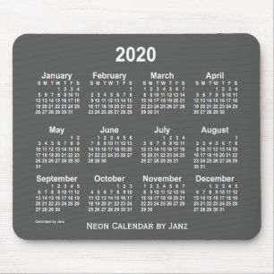 2020 Neon Charcoal Calendar by Janz Mousepad