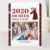 2020 Oh Deer Buffalo Pläd Snowflake Foto Karte (Vorderseite)