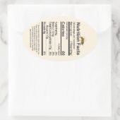 2020 Oval Bee Honey Nutrition Facts Label Gelb Ovaler Aufkleber (Tasche)