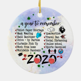 2020 Pandemic Quarantine Weihnachten Keramik Ornament