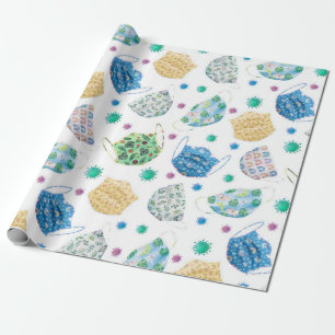 2020 Pattern Covid Aquarellmaske Geschenkpapier
