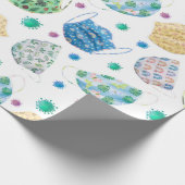 2020 Pattern Covid Aquarellmaske Geschenkpapier (Ecke)
