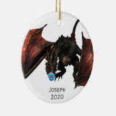 2020 Personalisierter Roter Drache mit Gesichtsmas Keramik Ornament (Rechts)