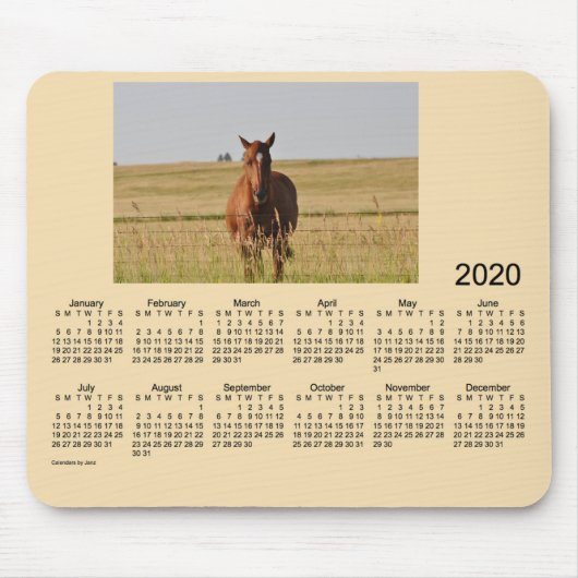 2020 Pferdekalender von Janz Mouse Pad Mousepad (Vorne)