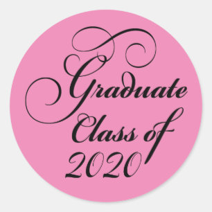 2020 Pink Graduation Party Danke Runder Aufkleber