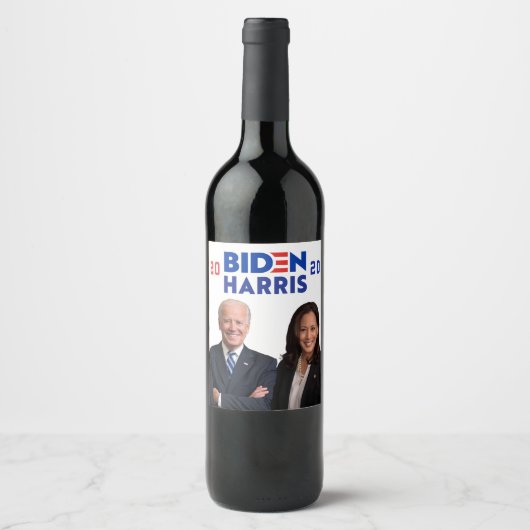 2020 Präsident Joe Biden Kamala Harris Weinetikett (Vorderseite)