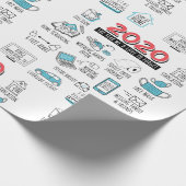 2020 Quarantäne-Aktivitäten Geschenkpapier (Ecke)