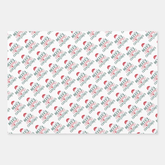 2020 Quarantäne-Weihnachten Rentiertrio Set 3 Gesc Geschenkpapier Set (Vorderseite 2)