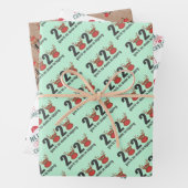 2020 Quarantäne-Weihnachten Rentiertrio Set 3 Gesc Geschenkpapier Set (Beispiel)