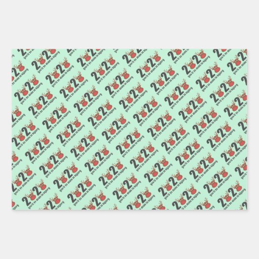 2020 Quarantäne-Weihnachten Rentiertrio Set 3 Gesc Geschenkpapier Set (Vorderseite)