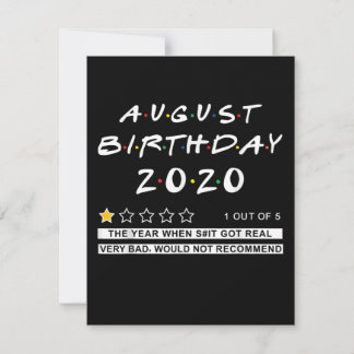 2020 Review August Birthday Sehr schlecht Einladung