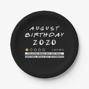 2020 Review August Birthday Sehr schlecht Pappteller