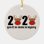 2020 Rudolph Red Mask Rentier in Geschichte Keramik Ornament (Vorne)