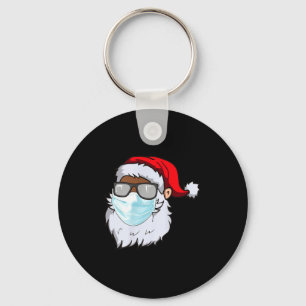 2020 Santa mit Gesichtsmaske schwarzer Afroamerika Schlüsselanhänger