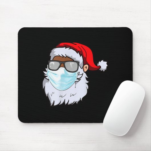2020 Santa With Face Mask Black African American C Mousepad (Mit Mouse)
