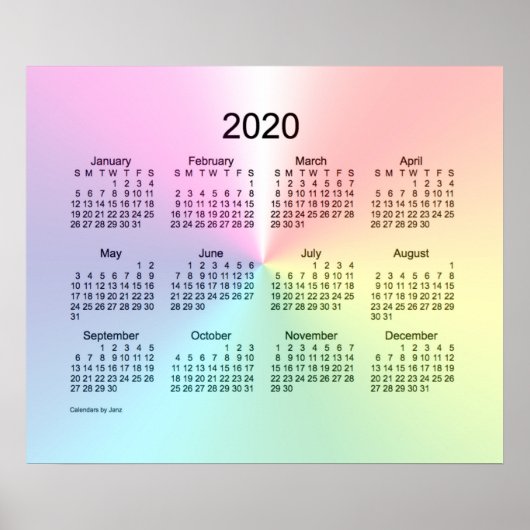 2020 Shimmer Wall Calendar von Janz Print Poster (Vorne)