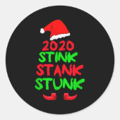 2020 Stink Stank Stunk Funny Christmas Runder Aufkleber (Vorderseite)