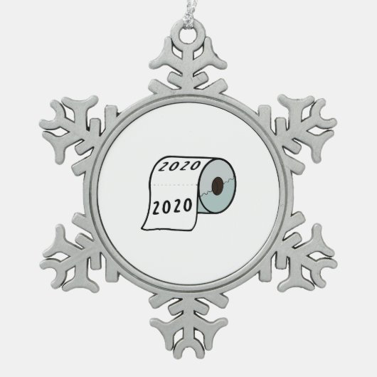 2020 Toilettenpapier Zinnwein Weihnachtsschmuck Schneeflocken Zinn-Ornament (Vorderseite)